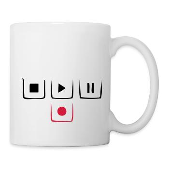 stop play pause rec - Mug blanc - blanc - Droite
