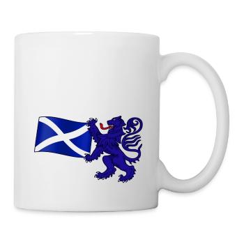 Scottish Lion Rampant Holding the Saltire Flag - Mug - white - Right