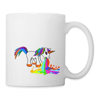 Kotzendes Einhorn - Tasse - Weiß - Rechts