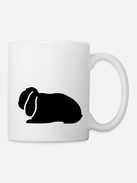 NHD emblème Dwarf Lop lapin bélier - Mug blanc - blanc