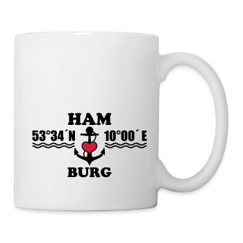 Coordonne Hambourg ancre 2c B - Mug blanc - blanc - Droite