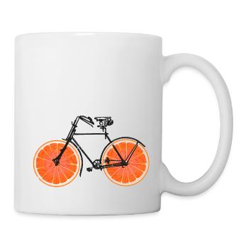 Fahrrad Orangen Früchte Velo Fahrräder Urbanbike - Tasse - Weiß - Rechts