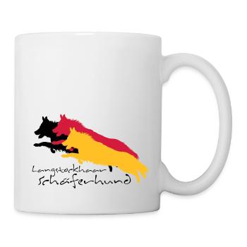 langstockhaar schäferhund - Tasse - Weiß - Rechts