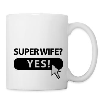 super_wife_button - Tasse - Weiß - Rechts