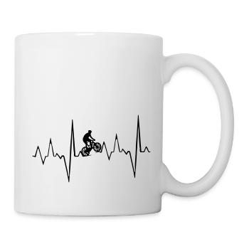 Mountain bike heartbeat - Mug - white - Right