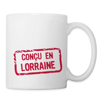 designed label lorraine - Mug - white - Right