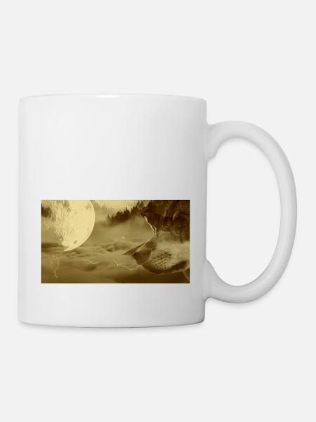 Loup fantaisie - Mug blanc - blanc