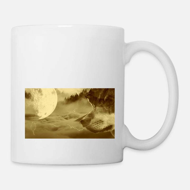 Loup fantaisie - Mug blanc - blanc