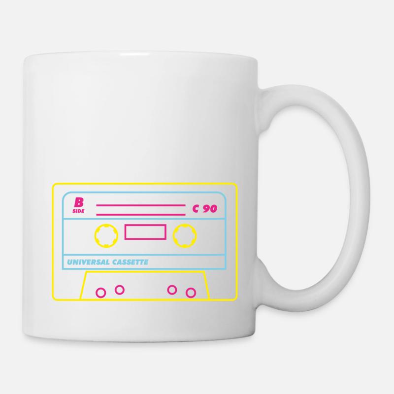 Kassette Audio 80s / Neon - Tasse - Weiß