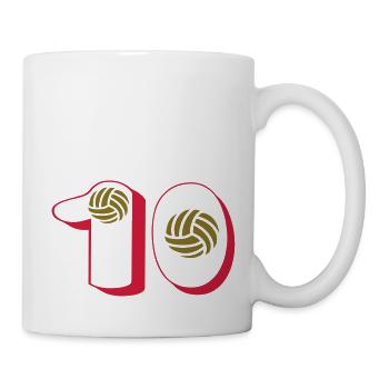 Nummer 10 Volleyball-Spieler - Tasse - Weiß - Rechts