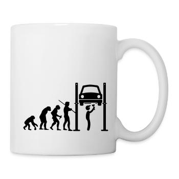 Mechaniker Evolution - Tasse - Weiß - Rechts