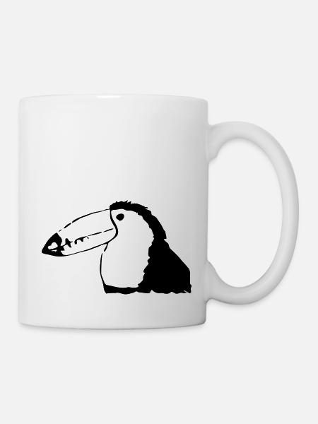 Tukan ähnlicher bunter Vogel - Tasse - Weiß