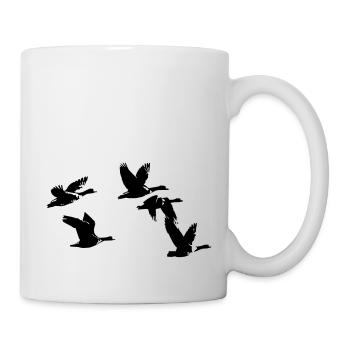 groupe oies rieuse - Mug blanc - blanc - Droite