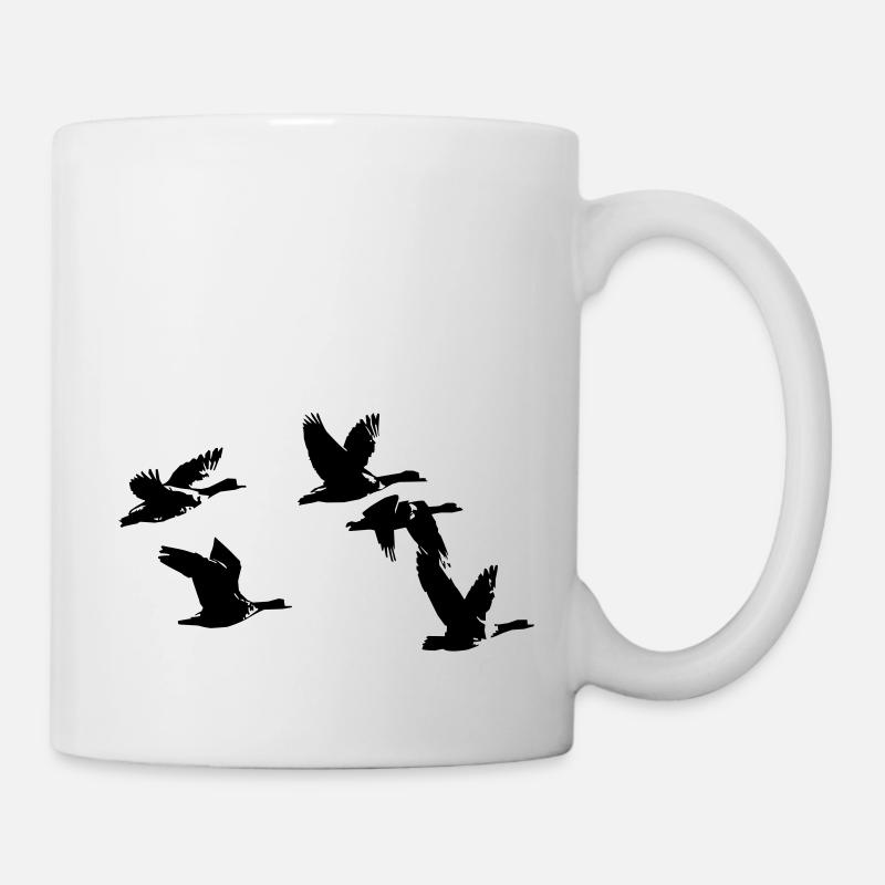 groupe oies rieuse - Mug blanc - blanc