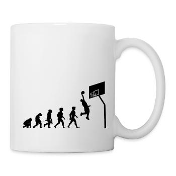 Evolution basketball netball player sport - Mug - white - Right