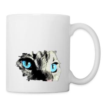 Cat with blue eyes! beautiful gift idea - Mug - white - Right