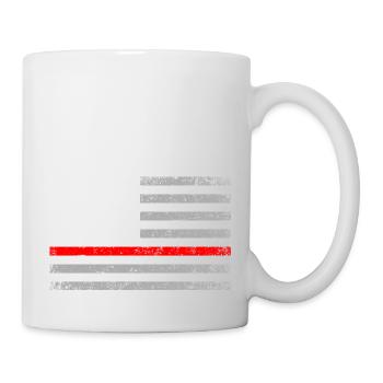 USA Flag Thin Red Line Fireman Firefighter - Mug - white - Right