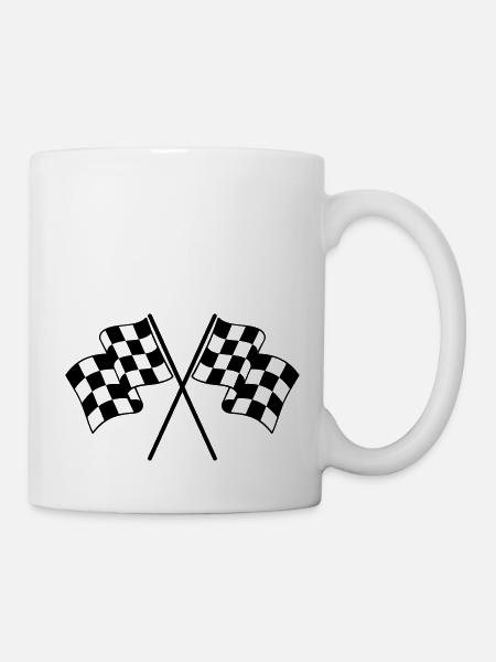 Checkered Flags - Mug - white