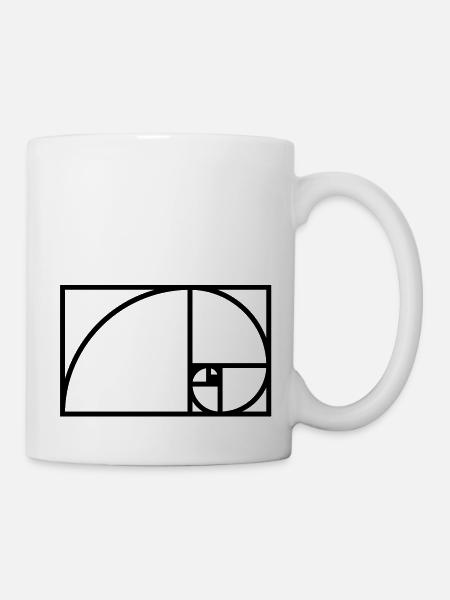 golden_mean_logarithmic_fibonacci_spiral - Tasse - Weiß