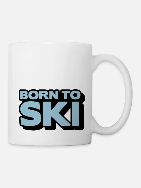 born to ski 2 col - Tasse - Weiß