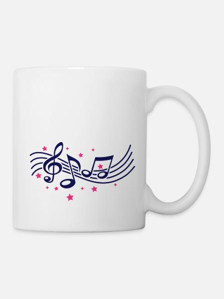 musik_noten___f2 - Tasse - Weiß