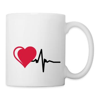 Herz mit Puls - Tasse - Weiß - Rechts
