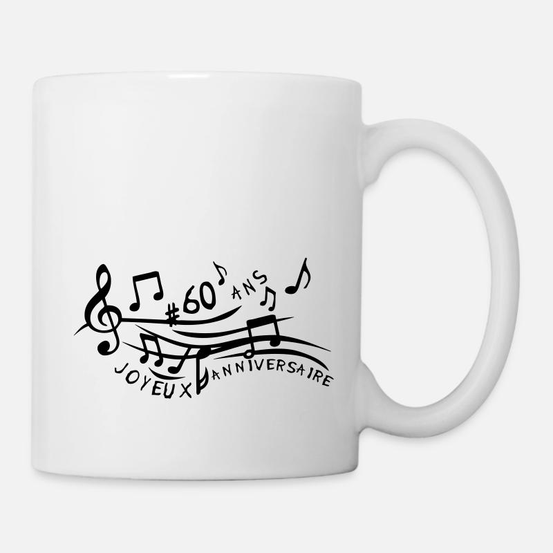 60 ans partition musicale anniversaire - Mug blanc - blanc