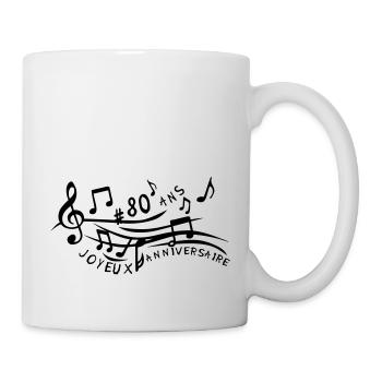 80 ans partition musicale anniversaire - Mug blanc - blanc - Droite