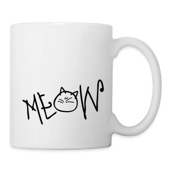 MEOW text cat - Mug - white - Right