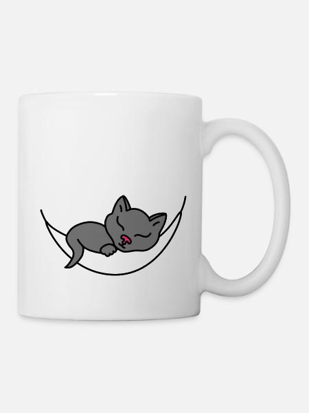 Chat endormi - Mug blanc - blanc