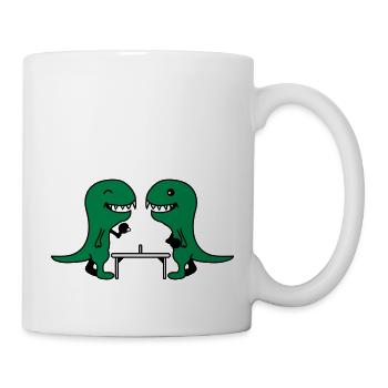Funny Table Tennis Dinos - Tasse - Weiß - Rechts