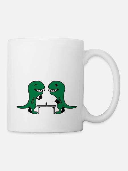 Funny Table Tennis Dinos - Mug blanc - blanc