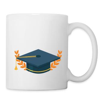 Doctor's Hat Laurel Wreath Graduation Hat - Mug - white - Right
