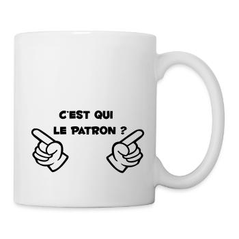 cest_qui_le_parton? Chef-an-Kopf - Tasse - Weiß - Rechts