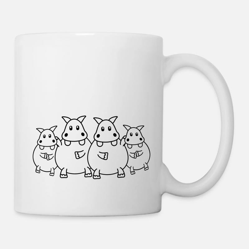 Hippo Family - Mug blanc - blanc