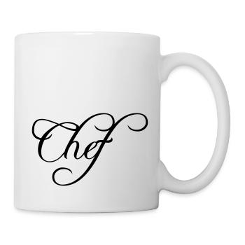 Chef Koch Chefkoch Mütze Logo Text Sternekoch - Tasse - Weiß - Rechts