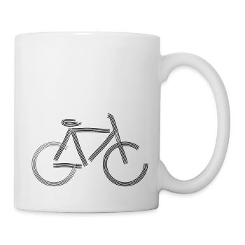 gestreiftes Fahrrad - Tasse - Weiß - Rechts