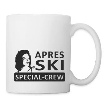 apres ski crew, Ski, Snowboard, Feiern, Trinken - Tasse - Weiß - Rechts