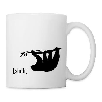 faultier__schwarz - Tasse - Weiß - Rechts