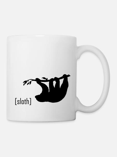 faultier__schwarz - Tasse - Weiß