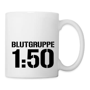 Blutgruppe 1zu50 - Tasse - Weiß - Rechts