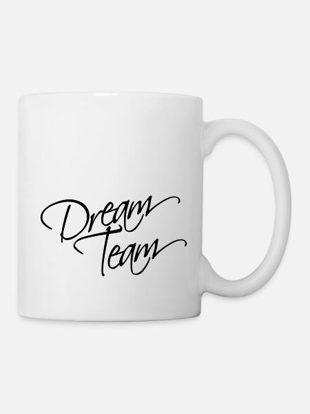 Text Schriftzug Freunde Liebe Paar Pärchen Dream T - Tasse - Weiß