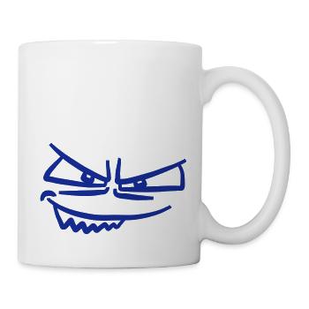 Cooles Böses Monster Gesicht - Tasse - Weiß - Rechts
