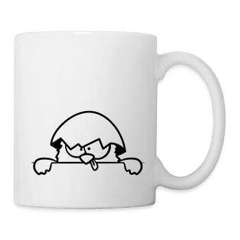 Poussins fous derrière le mur - Mug blanc - blanc - Droite