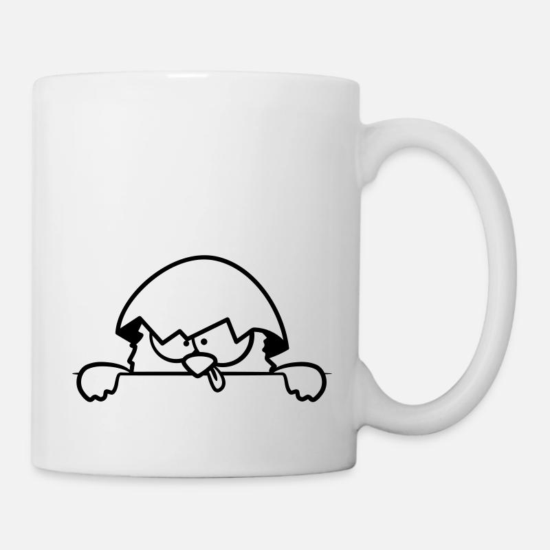 Verrücktes Küken hinter Mauer - Tasse - Weiß