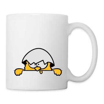 Poussins fous derrière le mur - Mug blanc - blanc - Droite