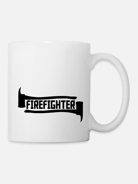Firefighter Axt Logo - Tasse - Weiß