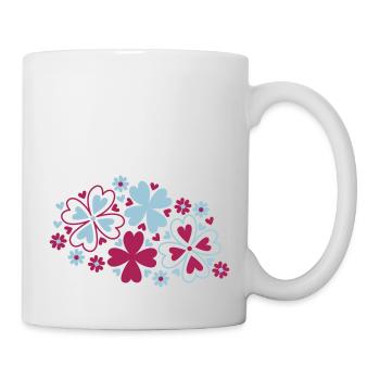 blumen herzen - Tasse - Weiß - Rechts