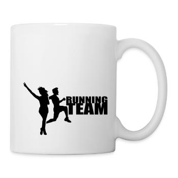 Running Team man woman of couple group - Mug - white - Right