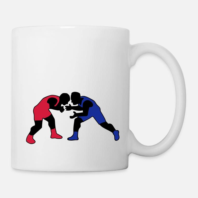 dessin sport lutte lutteur wrestling - Mug blanc - blanc